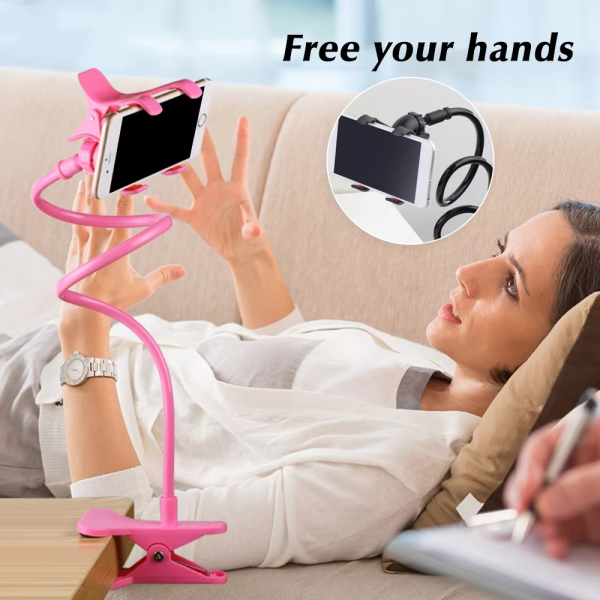 Flexible Mobile Phone Stand Holder – 360° Rotating Lazy Snake Design with Powerful Grip | Bedside, Desk & Adjustable Mount for All Smartphones - Image 7