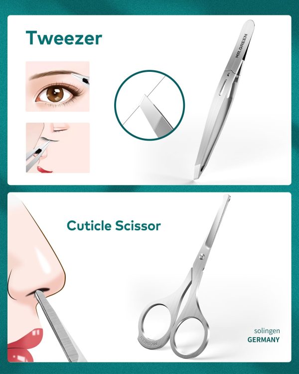 "Premium 10-Piece Manicure & Pedicure Kit – Stainless Steel Nail Clippers & Grooming Tools with Travel Case (Creative Smiley Design)" - Image 4