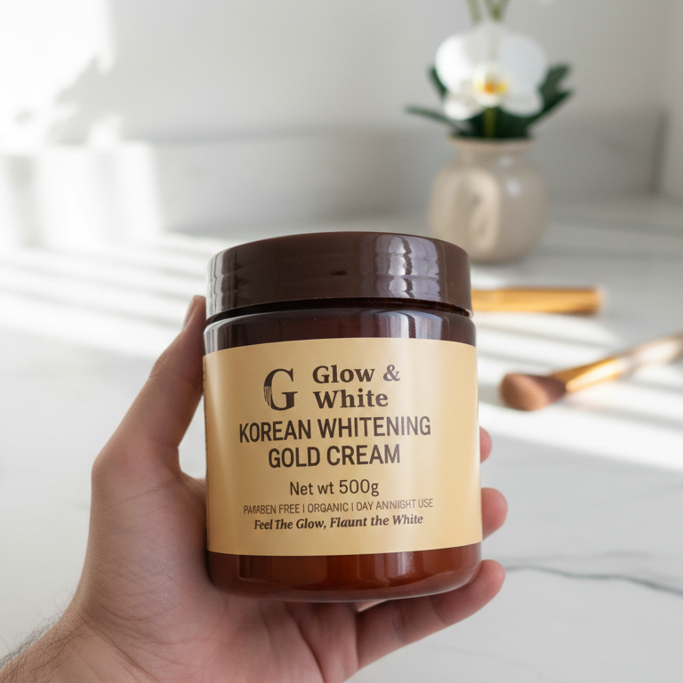 Glow & White Korean Whitening Gold Cream – Skin Brightening, Hydrating & Radiance Boost Formul - Image 3